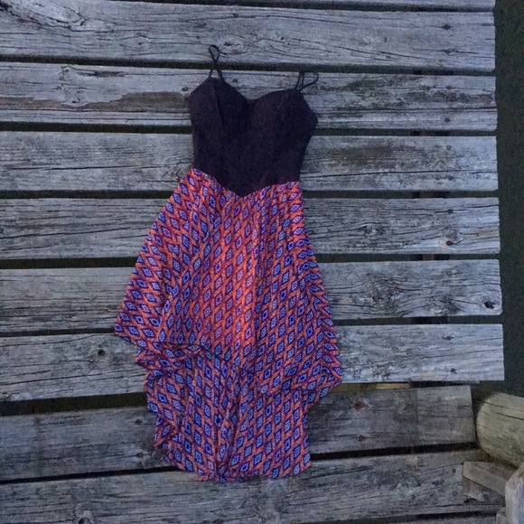 Navy print High low dress 5 6 B Darlin - Picture 7 of 8